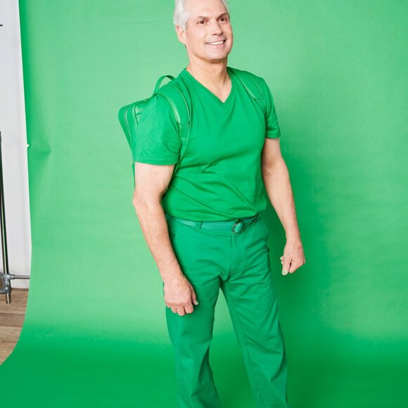 GREEN BACKPACK MONOCHROME VEGAN LEATHER - Picture 13 of 16